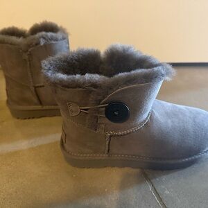 UGG Gray Mini Bailey Button Boots